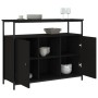 Aparador de madera de ingeniería negro 100x35x80 cm de , Aparadores - Ref: Foro24-835499, Precio: 91,04 €, Descuento: %