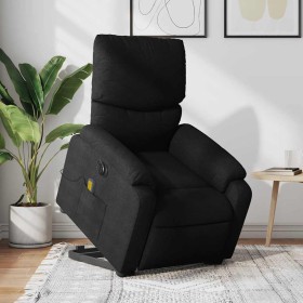 Sillón de masaje eléctrico reclinable elevable tela negro en Sillones | Comprar online en Foru.es