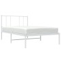 Estructura de cama de metal con cabecero blanco 80x200 cm de , Camas y somieres - Ref: Foro24-352520, Precio: 59,46 €, Descue...