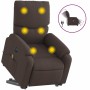 Sillón masaje eléctrico reclinable elevable tela marrón oscuro en Sillones | Comprar online en Foru.es