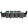 Set comedor de jardín 11 pzas y cojines ratán sintético marrón de vidaXL, Conjuntos de jardín - Ref: Foro24-42569, Precio: 85...