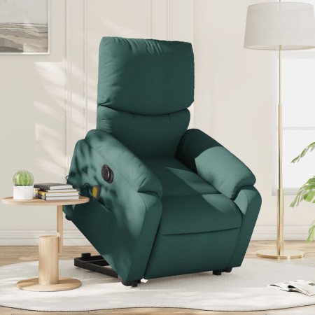Sillón masaje eléctrico reclinable elevable tela verde oscuro en Sillones | Comprar online en Foru.es