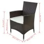 Set comedor de jardín 11 pzas y cojines ratán sintético marrón de vidaXL, Conjuntos de jardín - Ref: Foro24-42569, Precio: 85...