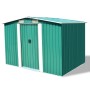 Caseta de jardín de metal 257x205x178 cm verde de vidaXL, Cobertizos - Ref: Foro24-42910, Precio: 315,99 €, Descuento: %
