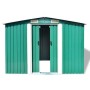 Caseta de jardín de metal 257x205x178 cm verde de vidaXL, Cobertizos - Ref: Foro24-42910, Precio: 315,99 €, Descuento: %