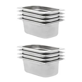 Bandejas Gastronorm 8 unidades GN 1/4 100 mm acero inoxidable de , Cubetas para mesas de vapor - Ref: Foro24-50902, Precio: 6...