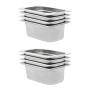 Bandejas Gastronorm 8 unidades GN 1/4 100 mm acero inoxidable de , Cubetas para mesas de vapor - Ref: Foro24-50902, Precio: 7...