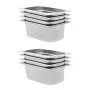 Bandejas Gastronorm 8 unidades GN 1/4 100 mm acero inoxidable de , Cubetas para mesas de vapor - Ref: Foro24-50902, Precio: 6...