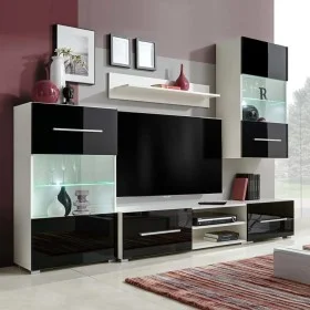 Juego de muebles de salón 5 piezas con iluminación LED negro de vidaXL, Muebles TV - Ref: Foro24-243864, Precio: 387,93 €, De...