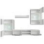 Juego de muebles de salón 5 piezas con iluminación LED negro de vidaXL, Muebles TV - Ref: Foro24-243864, Precio: 393,37 €, De...