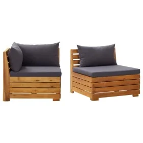 2-piece garden furniture with solid acacia wood cushions by , Modular outdoor sofas - Ref: Foro24-316086, Price: 318,70 €, Di...