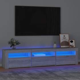 Mueble de TV con luces LED gris Sonoma 180x35x40 cm de , Muebles TV - Ref: Foro24-3152760, Precio: 131,29 €, Descuento: %
