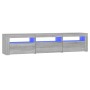 Mueble de TV con luces LED gris Sonoma 180x35x40 cm de , Muebles TV - Ref: Foro24-3152760, Precio: 131,29 €, Descuento: %