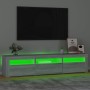 Mueble de TV con luces LED gris Sonoma 180x35x40 cm de , Muebles TV - Ref: Foro24-3152760, Precio: 131,29 €, Descuento: %