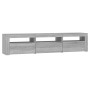 Mueble de TV con luces LED gris Sonoma 180x35x40 cm de , Muebles TV - Ref: Foro24-3152760, Precio: 131,29 €, Descuento: %