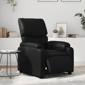 Sillón reclinable eléctrico de cuero sintético negro en Sillones | Comprar online en Foru.es