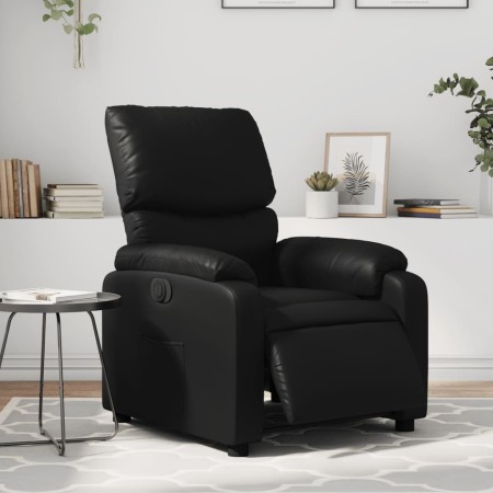 Sillón reclinable eléctrico de cuero sintético negro en Sillones | Comprar online en Foru.es