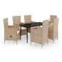 Juego de comedor de jardín de 7 piezas con cojines beige de , Conjuntos de jardín - Ref: Foro24-3099458, Precio: 792,32 €, De...