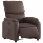 Sillón reclinable eléctrico de cuero sintético marrón en Sillones | Comprar online en Foru.es
