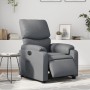 Sillón reclinable eléctrico de cuero sintético gris en Sillones | Comprar online en Foru.es