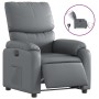 Sillón reclinable eléctrico de cuero sintético gris en Sillones | Comprar online en Foru.es