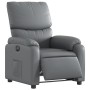 Sillón reclinable eléctrico de cuero sintético gris en Sillones | Comprar online en Foru.es