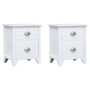 Mesitas de noche con 2 cajones 2 unidades blancas de vidaXL, Mesitas de noche - Ref: Foro24-242043, Precio: 106,19 €, Descuen...