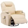 Sillón de masaje mecedora de cuero sintético crema de , Sillones de masaje eléctricos - Ref: Foro24-246637, Precio: 541,46 €,...