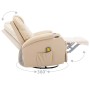 Sillón de masaje mecedora de cuero sintético crema de , Sillones de masaje eléctricos - Ref: Foro24-246637, Precio: 553,10 €,...