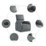 Sillón reclinable eléctrico de cuero sintético gris en Sillones | Comprar online en Foru.es