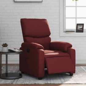 Sillón reclinable eléctrico de cuero sintético rojo tinto en Sillones | Comprar online en Foru.es