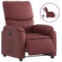Sillón reclinable eléctrico de cuero sintético rojo tinto en Sillones | Comprar online en Foru.es