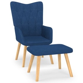 Silla de relajación con reposapiés tela azul de , Sillones - Ref: Foro24-327538, Precio: 116,29 €, Descuento: %