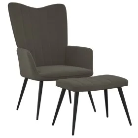 Relaxation chair with dark gray velvet stool by , Armchairs - Ref: Foro24-327689, Price: 130,04 €, Discount: %