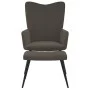Silla de relajación con taburete terciopelo gris oscuro de , Sillones - Ref: Foro24-327689, Precio: 130,04 €, Descuento: %