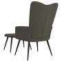 Silla de relajación con taburete terciopelo gris oscuro de , Sillones - Ref: Foro24-327689, Precio: 107,77 €, Descuento: %