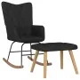 Silla mecedora con reposapiés tela negro de , Mecedoras - Ref: Foro24-327628, Precio: 131,39 €, Descuento: %