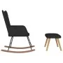 Silla mecedora con reposapiés tela negro de , Mecedoras - Ref: Foro24-327628, Precio: 131,39 €, Descuento: %