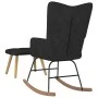 Silla mecedora con reposapiés tela negro de , Mecedoras - Ref: Foro24-327628, Precio: 131,39 €, Descuento: %