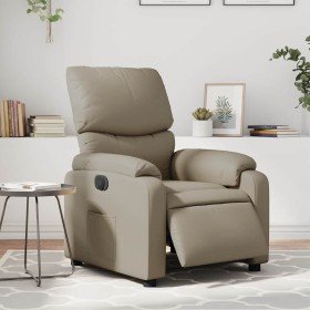 Sillón reclinable eléctrico de cuero sintético color capuchino en Sillones | Comprar online en Foru.es