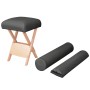 Taburete de masaje plegable 12 cm grosor y 2 cabezales negro de vidaXL, Sillones de masaje - Ref: Foro24-110147, Precio: 76,4...