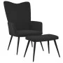 Silla de relajación con reposapiés terciopelo negro de , Sillones - Ref: Foro24-327694, Precio: 128,95 €, Descuento: %