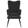 Silla de relajación con reposapiés terciopelo negro de , Sillones - Ref: Foro24-327694, Precio: 128,95 €, Descuento: %