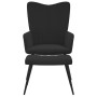 Silla de relajación con reposapiés terciopelo negro de , Sillones - Ref: Foro24-327694, Precio: 131,43 €, Descuento: %