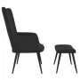 Silla de relajación con reposapiés terciopelo negro de , Sillones - Ref: Foro24-327694, Precio: 128,95 €, Descuento: %