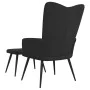 Silla de relajación con reposapiés terciopelo negro de , Sillones - Ref: Foro24-327694, Precio: 128,95 €, Descuento: %