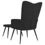 Silla de relajación con reposapiés terciopelo negro de , Sillones - Ref: Foro24-327694, Precio: 131,43 €, Descuento: %