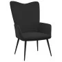 Silla de relajación con reposapiés terciopelo negro de , Sillones - Ref: Foro24-327694, Precio: 128,95 €, Descuento: %