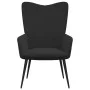 Silla de relajación con reposapiés terciopelo negro de , Sillones - Ref: Foro24-327694, Precio: 128,95 €, Descuento: %