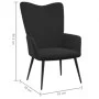 Silla de relajación con reposapiés terciopelo negro de , Sillones - Ref: Foro24-327694, Precio: 128,95 €, Descuento: %